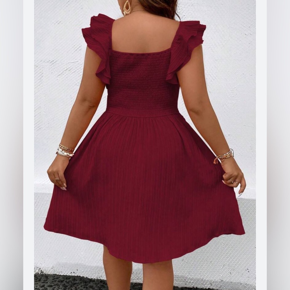 Sangria Red Stretch Jersey Like Material Summer Sleeveless Tank Dress Size Large
